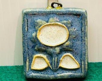 pottery sunflower pendant