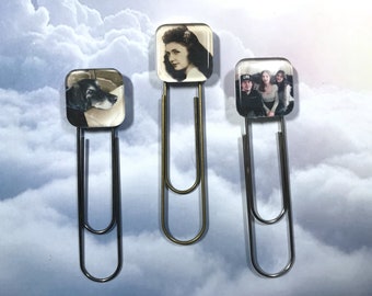 2  Photo Bookmarks Personalized Picture Jumbo Paper Clip Friends for Moms Dads Teens Friends Couples Pet Lovers Gifts