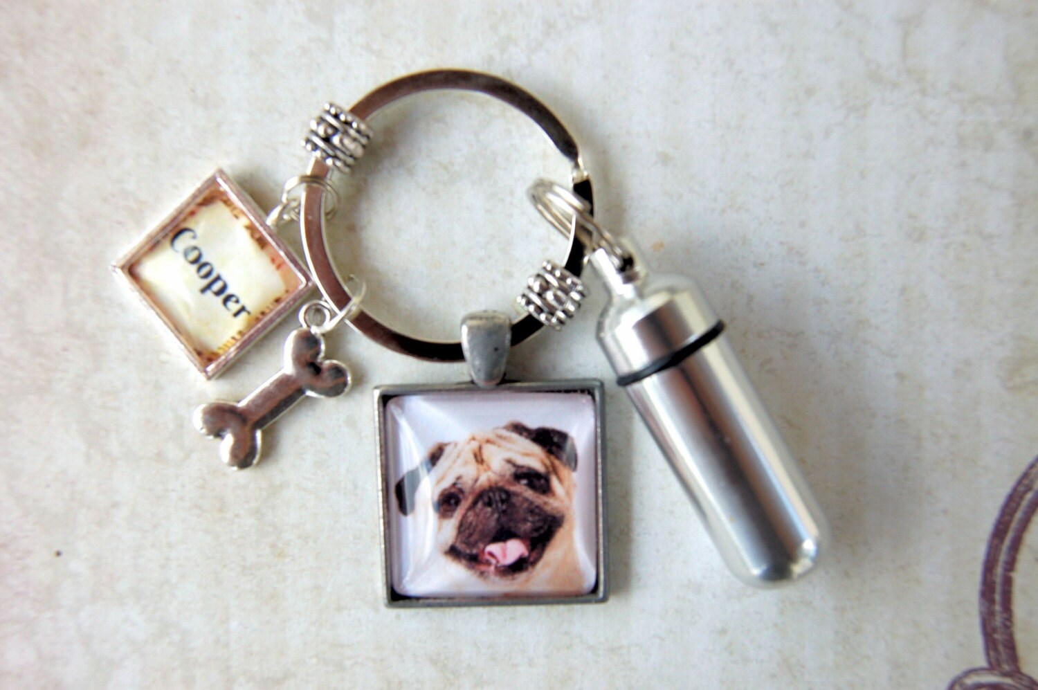 2 Pet Memorial Key Chains With Custom Photo and Cremation Urn Etsy
