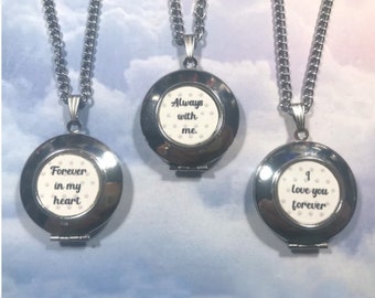 Pet Loss Photo and Name Locket Small Pet Memorial Locket Small Stainless Steel Photo Locket