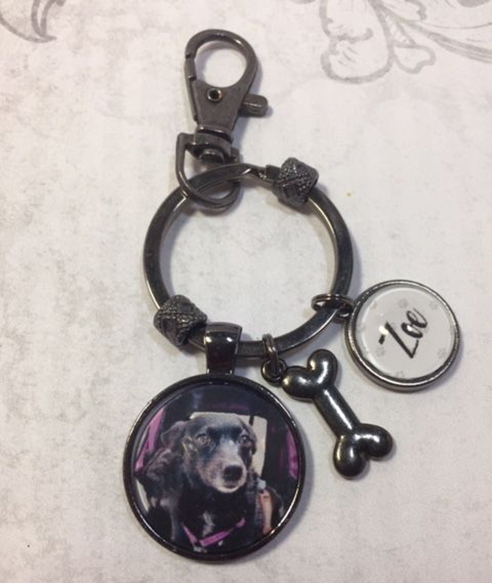 Pet Photo Key Ring Personalized Pet Key Chain with Name Charm Etsy