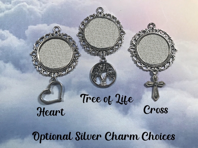 Bouquet Photo Charm Boutonnière Round Photo Charms Antique Silver image 8