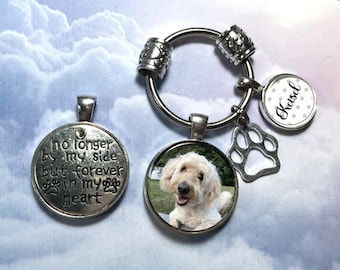 Pet Loss Photo and Verse Key Ring with Optional Urn for Loss of Dog Cat Pet