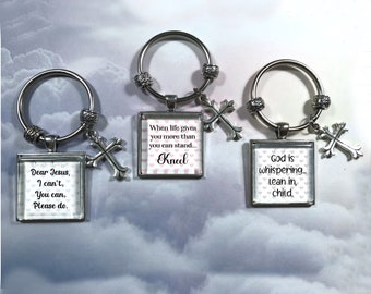 Christian Faith Key Ring Verse Keychain Message Keyring