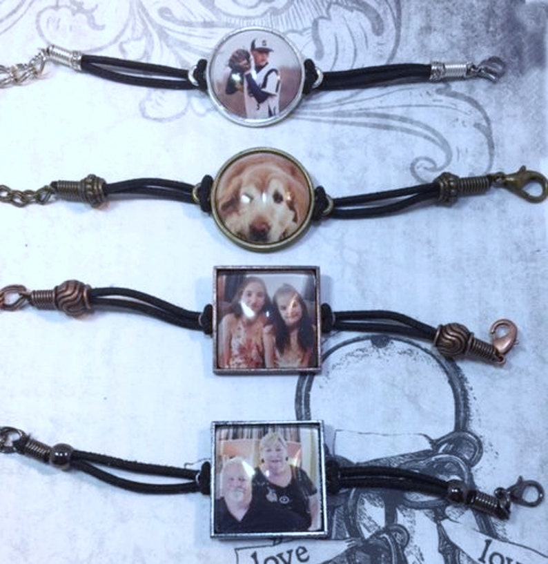 Custom Photo Bracelet, Personalized Bracelet, Photo Jewelry in Matching Gift Tin for Pet Lovers Kids Moms image 4