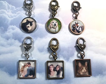 Custom Photo Charm Zipper Pull Charm Purse Photo Charm Pet Photo Charm