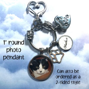 Pet Loss Key Ring with Custom Photo and Heart Cremation Urn Loss of Cat Dog Memory and Remains Vial Ash Container zdjęcie 3
