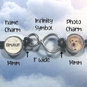 Infinity Photo Bracelet with Photo and Name Charms Pet Photo and Name Bracelet immagine 3