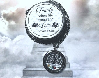 Family Tree Birthstone Locket Necklace Mother's Day Gift Tree of Life Floating Locket Necklace for Mom and Grandmother