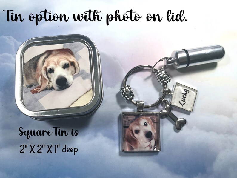 2 Pet Memorial Key Chains With Custom Photo and Cremation Urn Etsy