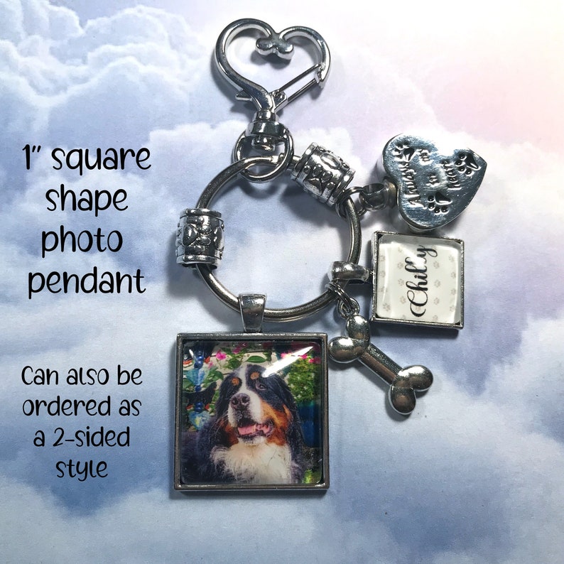 Pet Loss Key Ring with Custom Photo and Heart Cremation Urn Loss of Cat Dog Memory and Remains Vial Ash Container zdjęcie 2