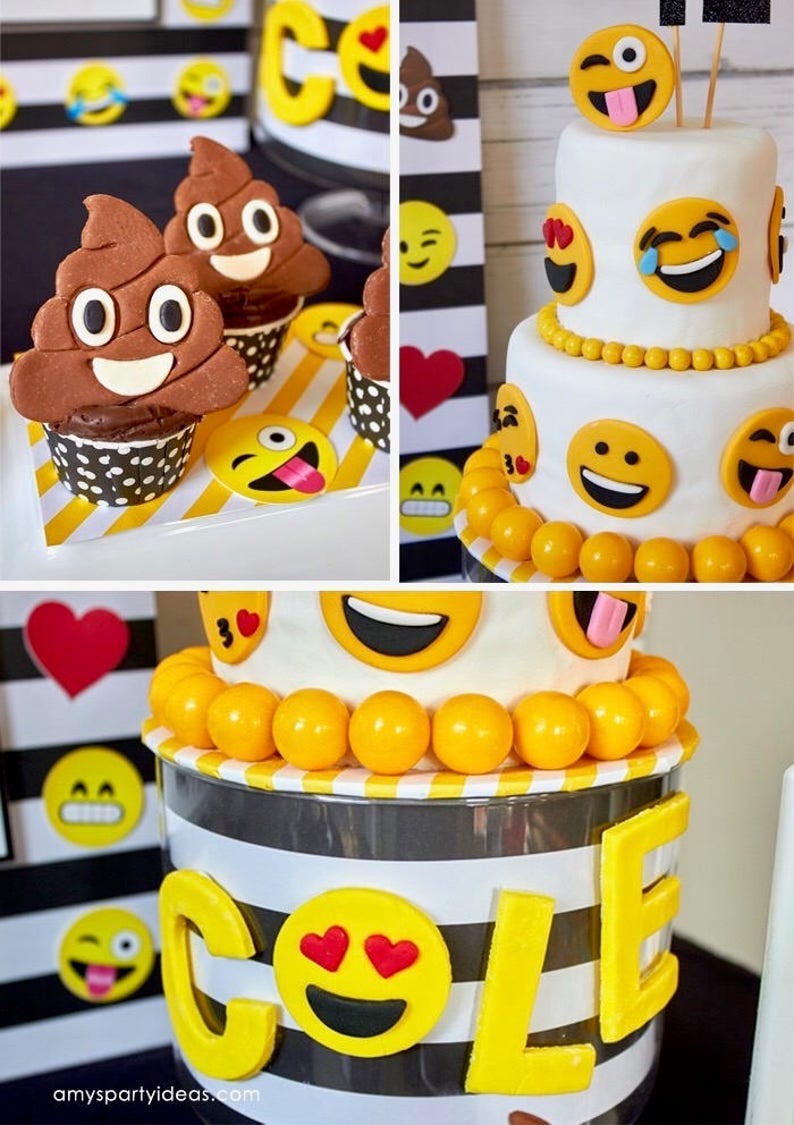 Emoji Birthday Party Favor Tags Emoji Birthday Party Etsy