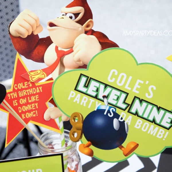 Video Game Birthday Party Photo Booth Props | Gamer Decorations | Video Game Party | Truck | LuluCole