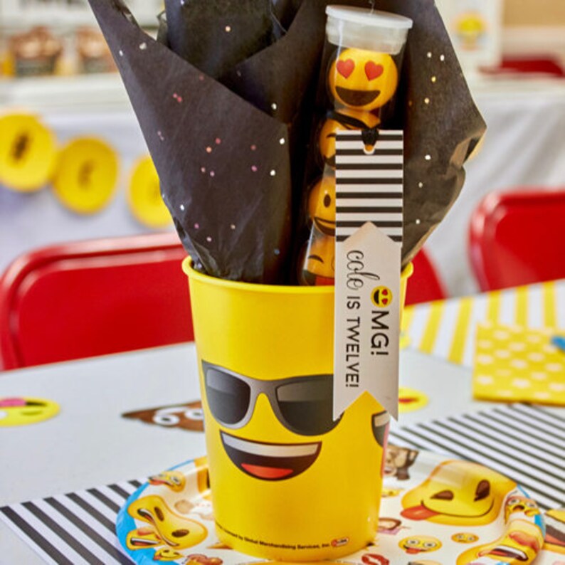 Emoji Birthday Party Favor Tags Emoji Birthday Party Etsy