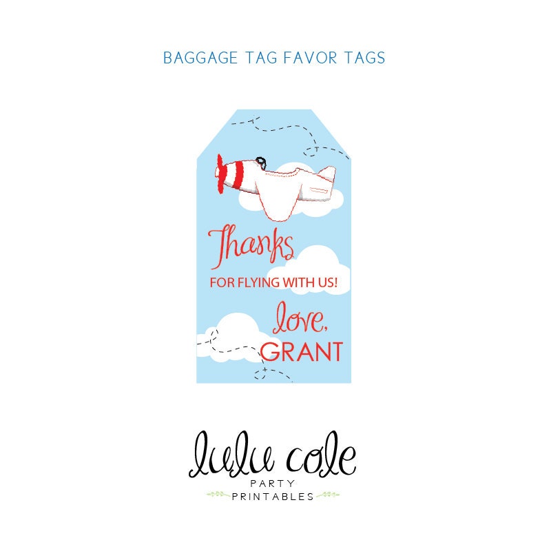 Baggage Tag Favor Tags Transportation Birthday Party Luggage Etsy