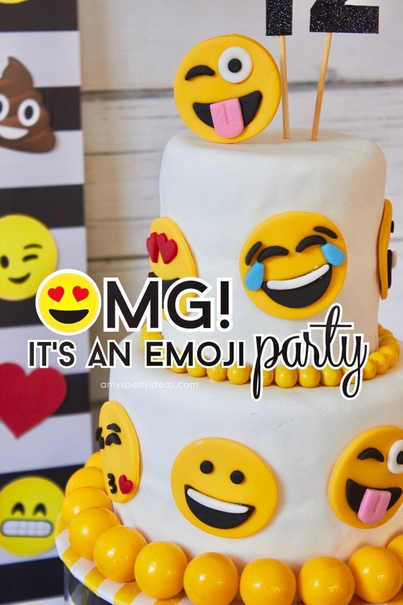 Emoji Birthday Party Favor Tags Emoji Birthday Party Etsy