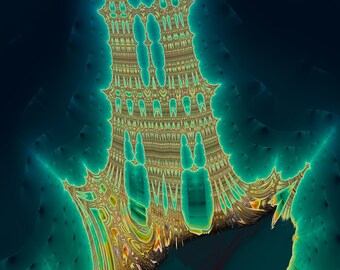 Seabed Wreck - Perturbed Burning Ship Fractal Fine Art Print, Mathematical Wall Art