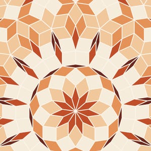 Terracotta Hendecad - Quasicrystal Ruling Fine Art Print, Geometric Wall Art image 2
