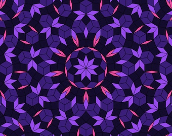 Ultraviolet Ennead - Quasicrystal Ruling Canvas Print, Ready to Hang Wall Art
