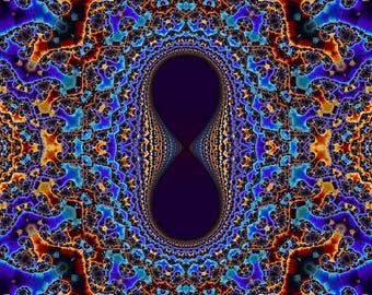 Fold and Conjugate - Burning Ship Tricorn Julia Fractal Canvas Print, Ready to Hang Wall Art