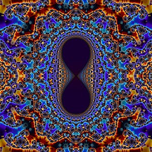 Fold and Conjugate - Burning Ship Tricorn Julia Fractal Fine Art Print, Mathematical Wall Art image 1