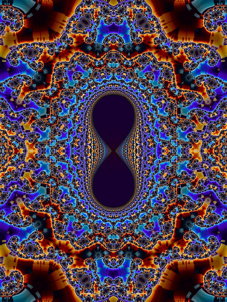 Fold and Conjugate - Burning Ship Tricorn Julia Fractal Fine Art Print, Mathematical Wall Art image 1