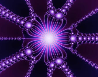 Amethyst Nebula - Newton Fractal Fine Art Print, Mathematical Wall Art