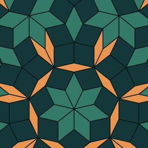 Copper Heptad - Quasicrystal Ruling Fine Art Print, Geometric Wall Art image 2