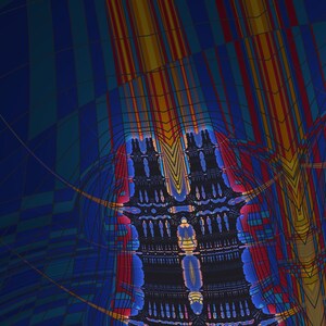 Chaos in Primary - Burning Ship Fractal Fine Art Print, Mathematical Wall Art image 1