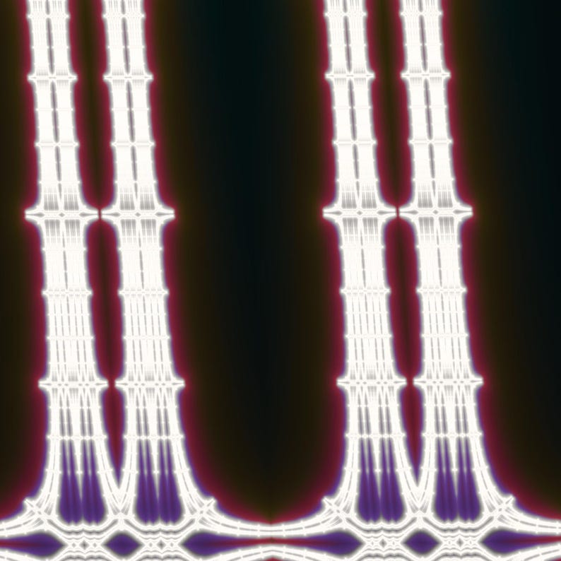 Ivory Spires - Burning Ship Fractal Fine Art Print, Mathematical Wall Art image 2