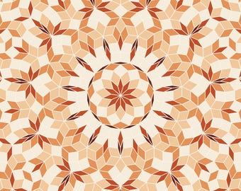 Terracotta Hendecad - Quasicrystal Ruling Canvas Print, Ready to Hang Wall Art