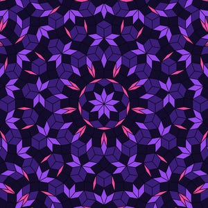 Ultraviolet Ennead - Quasicrystal Ruling Fine Art Print, Geometric Wall Art image 1