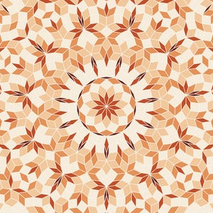 Terracotta Hendecad - Quasicrystal Ruling Fine Art Print, Geometric Wall Art image 1