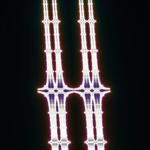 Ivory Spires - Burning Ship Fractal Fine Art Print, Mathematical Wall Art image 1