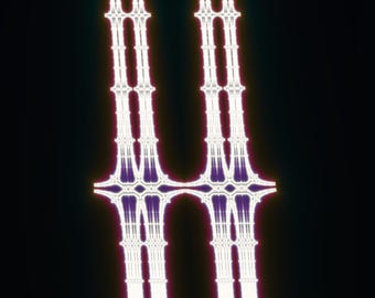 Ivory Spires - Burning Ship Fractal Fine Art Print, Mathematical Wall Art