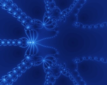 Sapphire - Newton Fractal Fine Art Print, Mathematical Wall Art