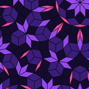 Ultraviolet Ennead - Quasicrystal Ruling Fine Art Print, Geometric Wall Art image 3