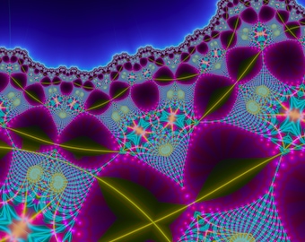 Las lámparas de señales - Barco en llamas Julia Fractal Impresión artística, arte mural matemático