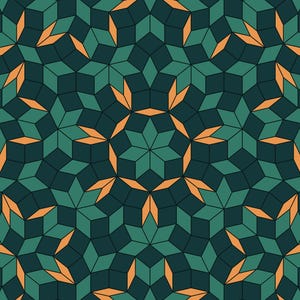 Copper Heptad - Quasicrystal Ruling Fine Art Print, Geometric Wall Art image 1
