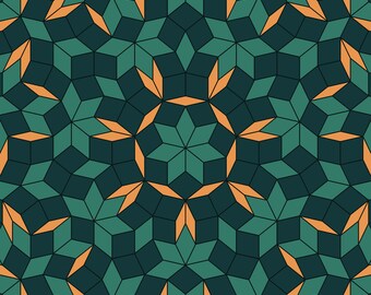 Copper Heptad - Quasicrystal Ruling Fine Art Print, Geometric Wall Art