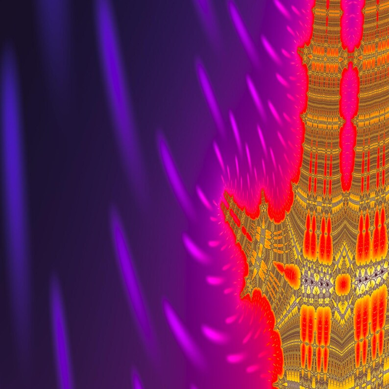 Lucid Clocktower - Lámina artística fractal de barco en llamas, arte mural matemático imagen 3
