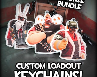Custom Defense Team Loadouts Keychains (Demoman, Heavy, Engineer) - Team Fortress 2