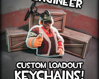 Custom Engineer Loadout Keychain - Team Fortress 2