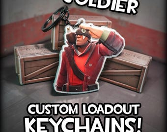 Custom Soldier Loadout Keychain - Team Fortress 2