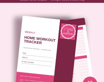 Weekly Home Workout Tracker | Weights and Cardio Tracking