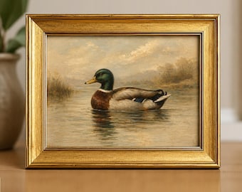Schwimmende Stockente, Ölgemälde-Imitation