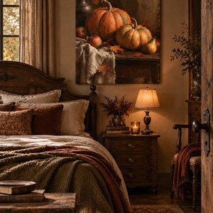 Pumpkin Painting | Vintage Autumn Still Life Wall Art | European Fall ...