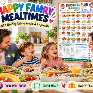 Kids Meal Plan Poster, 7 Day Kid Friendly Weekly Family Ideas, Healthy ...