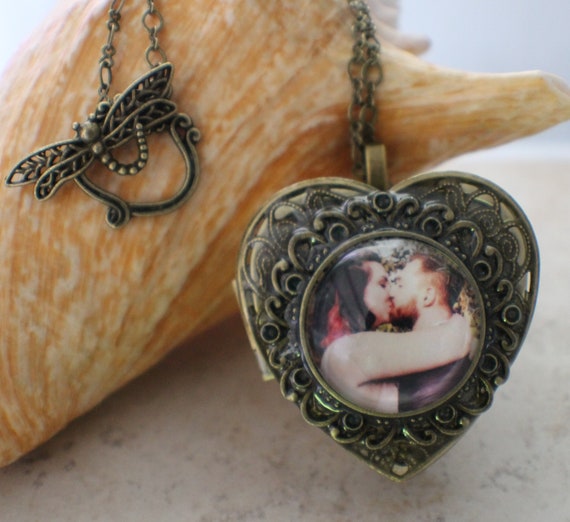 Personalized Heart Music Box Locket, Music Box Locket, Photo