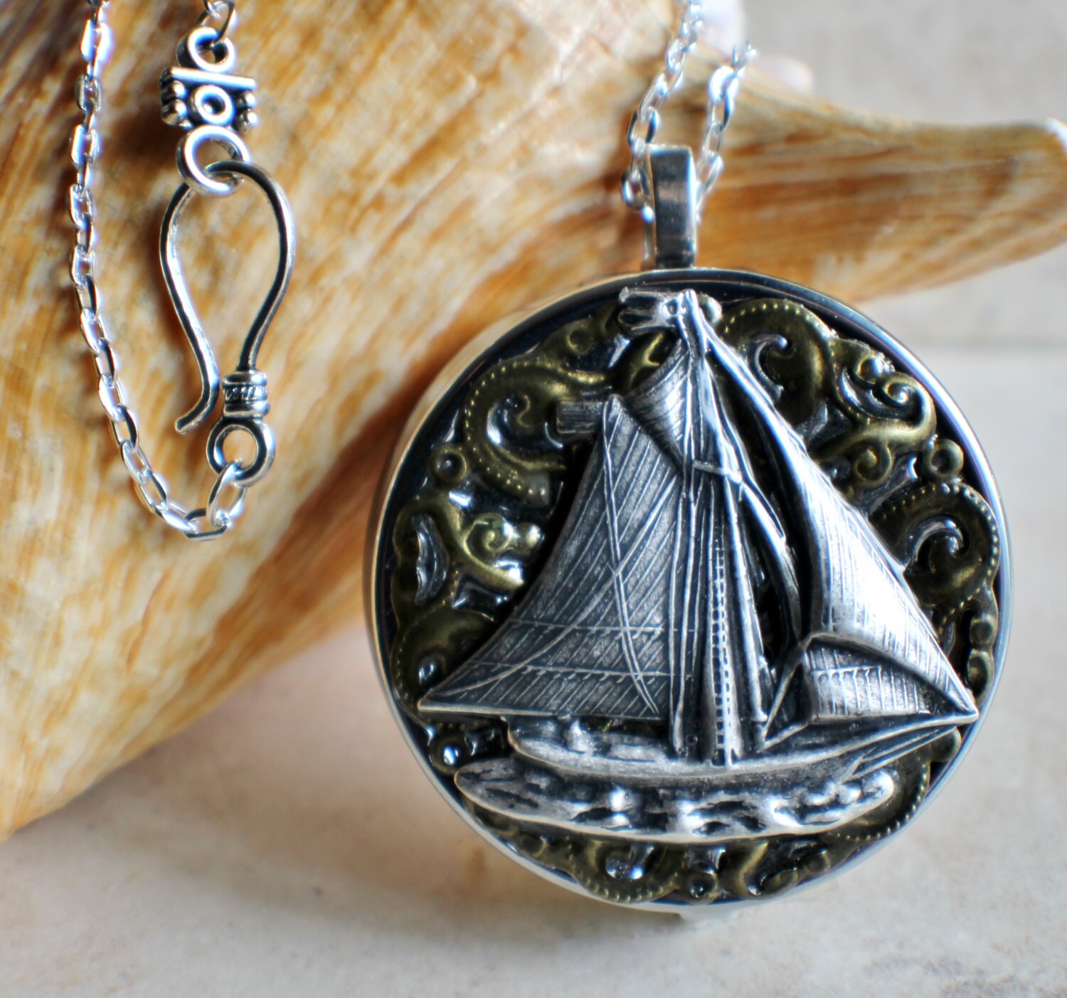 Music box locket round silver tone locket with music box Etsy